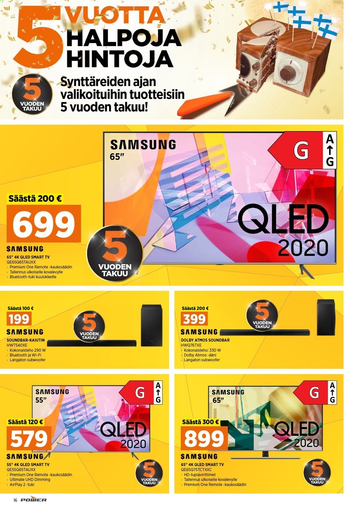 thumbnail - Power tarjoukset  - 03.05.2021 - 09.05.2021 - Tarjoustuotteet - Samsung, QLED TV, Smart TV, TV, kaiutin, soundbar. Sivu 26.
