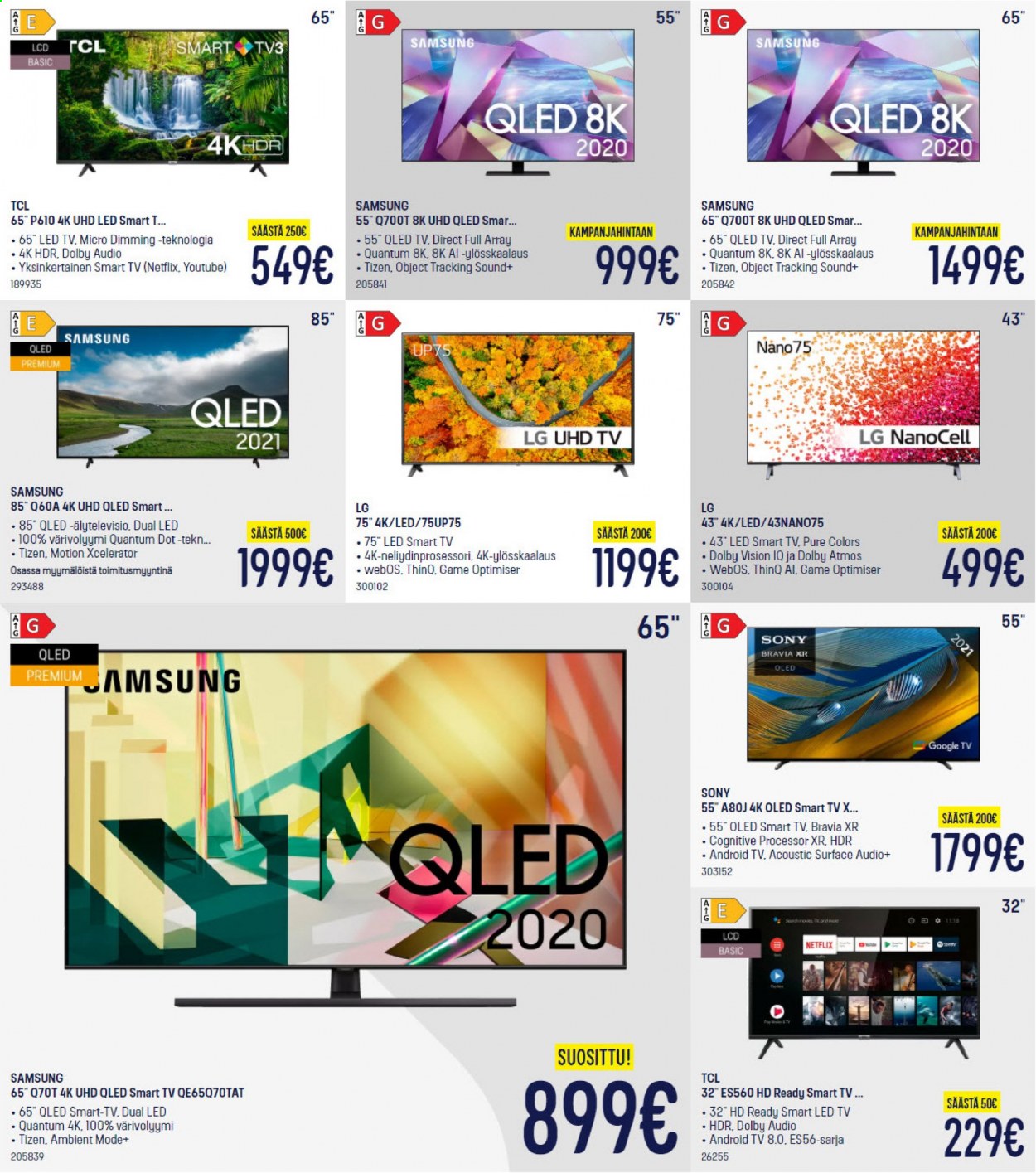 thumbnail - Gigantti tarjoukset  - 03.05.2021 - 09.05.2021 - Tarjoustuotteet - LG, Samsung, Sony, TCL, Android TV, QLED TV, Smart TV, pure. Sivu 22.
