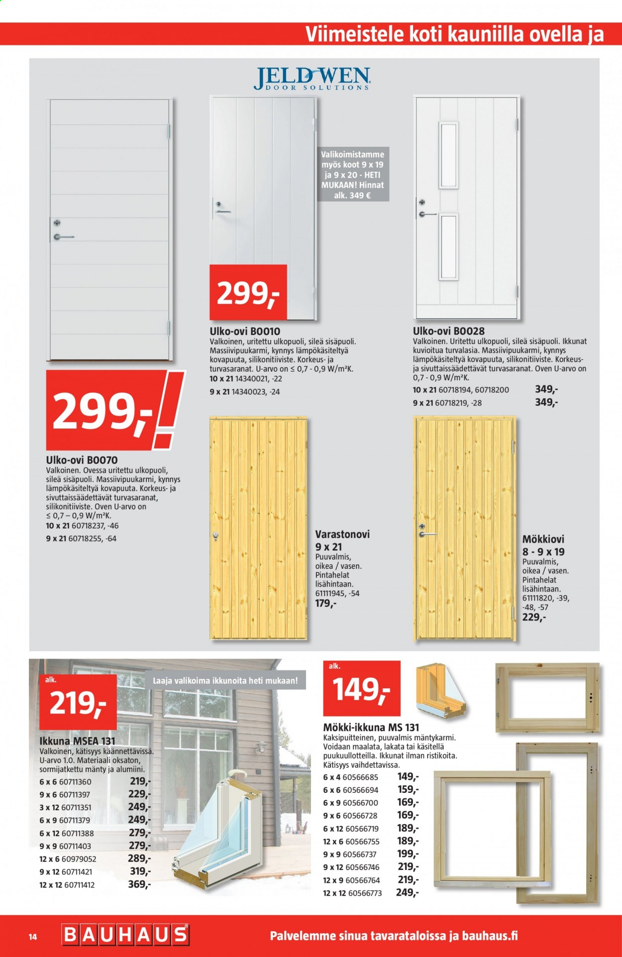 thumbnail - Bauhaus tarjoukset  - 05.05.2021 - 18.05.2021 - Tarjoustuotteet - ovet, ulko-ovet. Sivu 14.