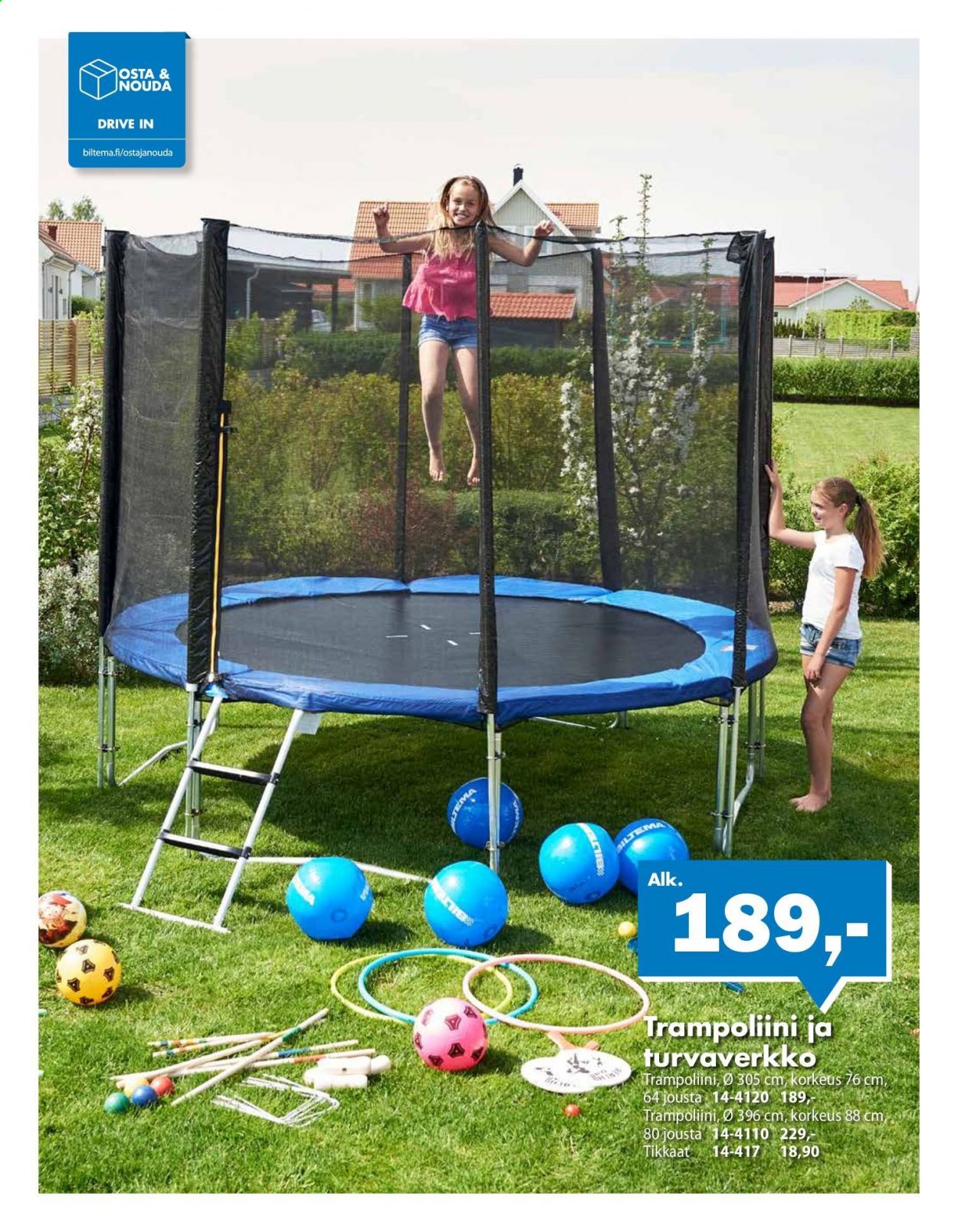 Biltema tarjoukset  - 06.05.2021 - 09.05.2021 - Tarjoustuotteet - trampoliini. Sivu 6.
