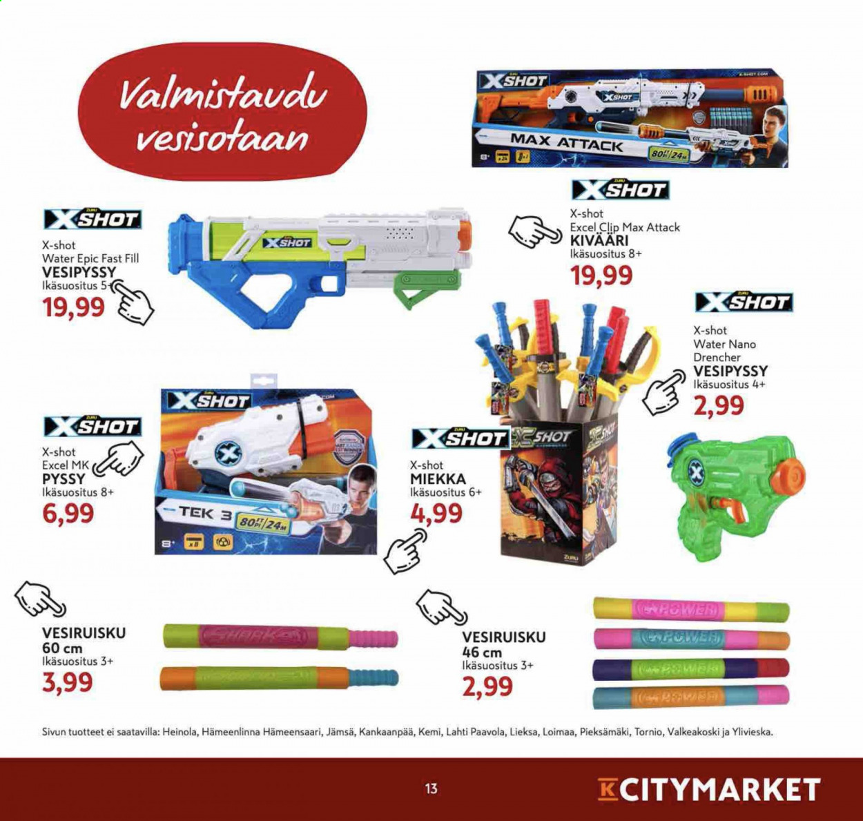thumbnail - K-citymarket tarjoukset  - 05.05.2021 - 07.07.2021 - Tarjoustuotteet - vesipyssy. Sivu 13.