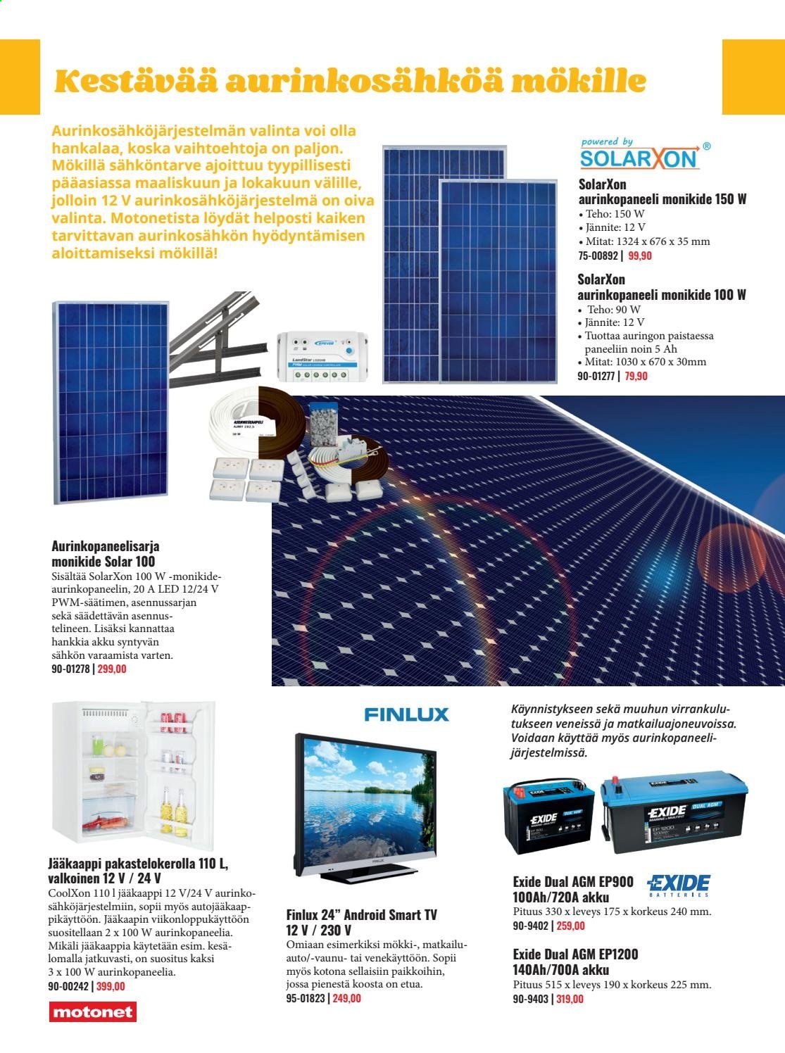thumbnail - Motonet tarjoukset  - Tarjoustuotteet - aurinkopaneeli. Sivu 20.