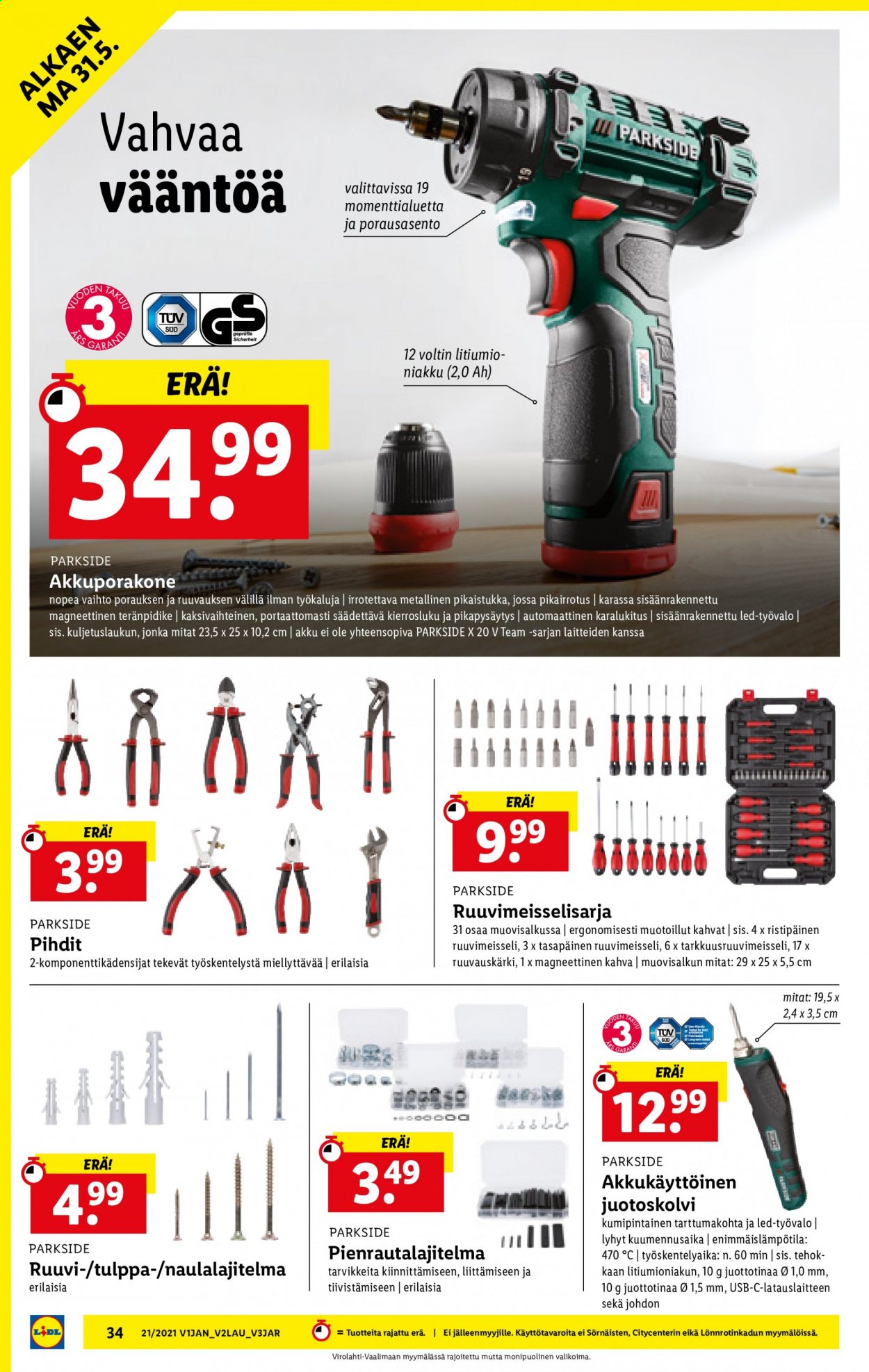 Lidl tarjoukset - 27.05.2021 - 02.06.2021. Sivu 34
