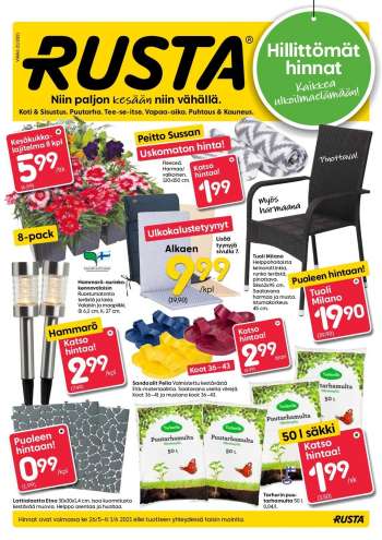 Rusta tarjoukset  - 26.05.2021 - 01.06.2021.