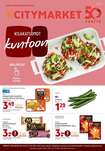 K-citymarket tarjoukset  - 31.05.2021 - 02.06.2021.