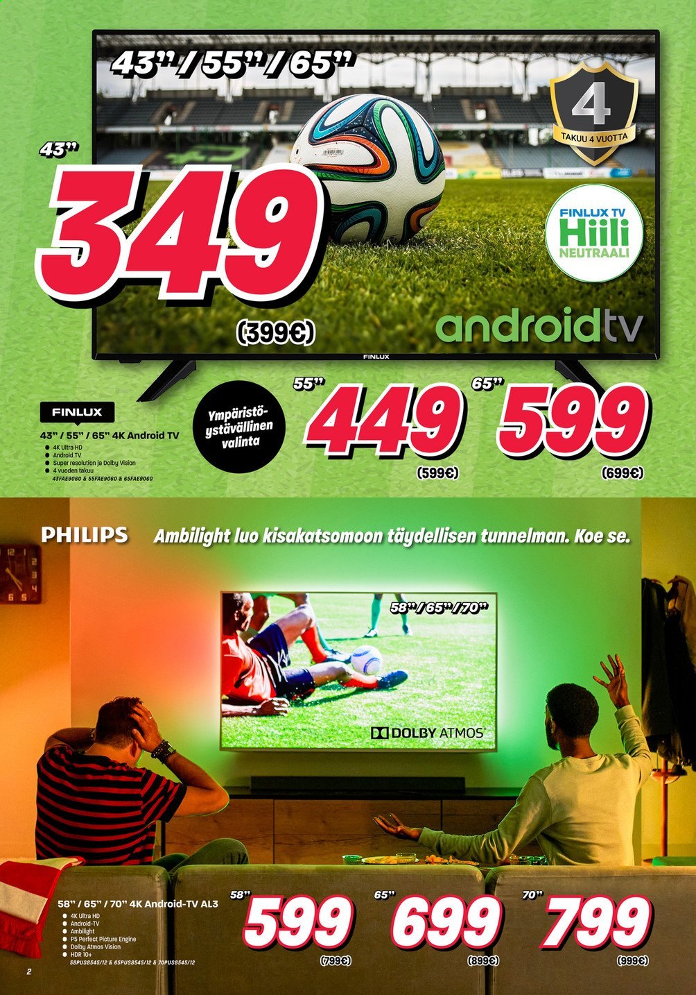 thumbnail - Veikon Kone tarjoukset  - 31.05.2021 - 05.06.2021 - Tarjoustuotteet - Philips, Android TV, TV, Ultra HD. Sivu 2.