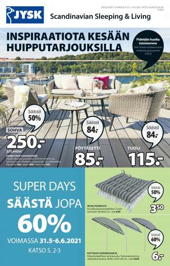 JYSK tarjoukset  - 31.05.2021 - 13.06.2021.