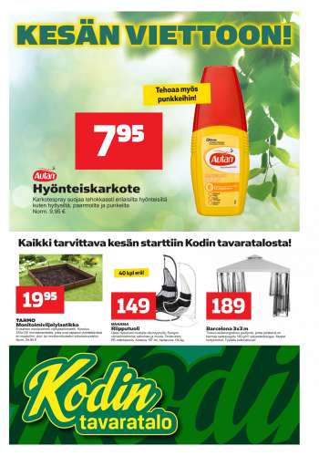 Kodintavaratalo tarjoukset  - 31.05.2021 - 09.06.2021.