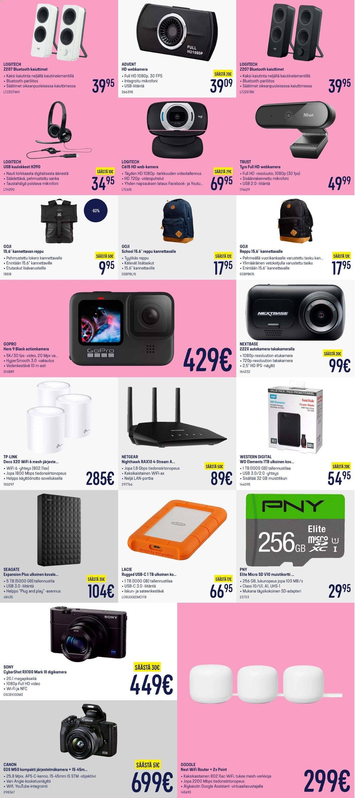 thumbnail - Gigantti tarjoukset  - 07.06.2021 - 13.06.2021 - Tarjoustuotteet - Sony, Logitech, Netgear, Trust, Canon, järjestelmäkamera, objektiivi, GoPro, kuulokkeet. Sivu 15.