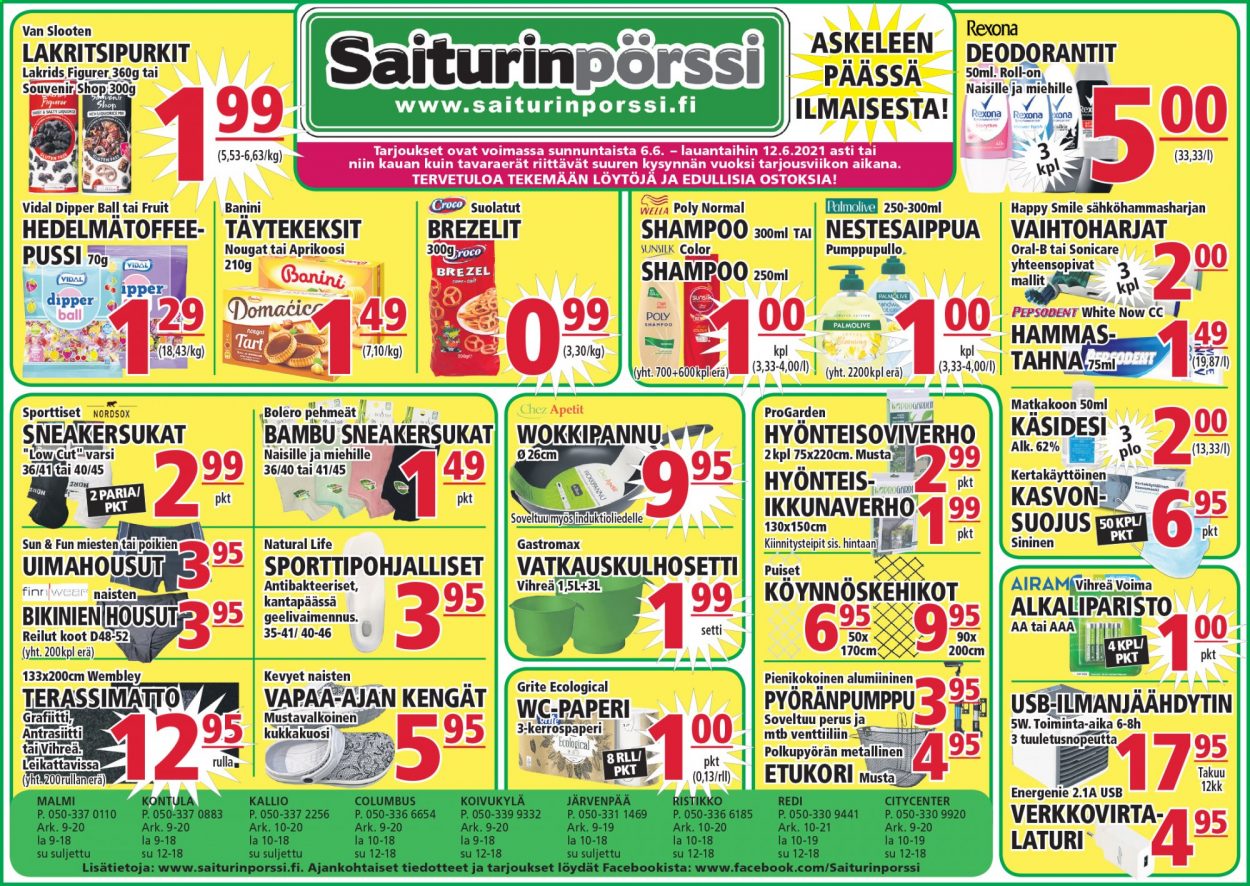 Saiturinpörssi tarjoukset - 06.06.2021 - 12.06.2021. Sivu 1