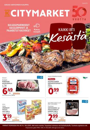 K-citymarket tarjoukset  - 14.06.2021 - 16.06.2021.