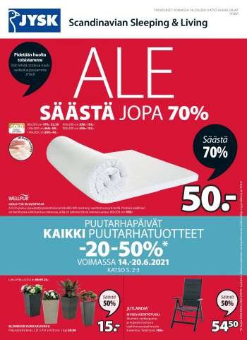 JYSK tarjoukset  - 14.06.2021 - 27.06.2021.