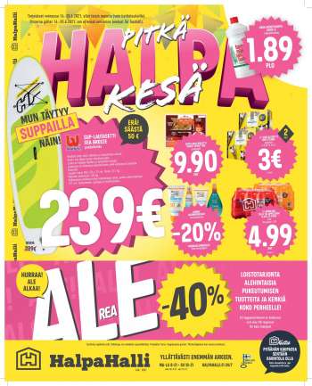 HalpaHalli tarjoukset  - 16.06.2021 - 20.06.2021.