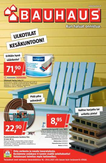Bauhaus tarjoukset  - 16.06.2021 - 29.06.2021.