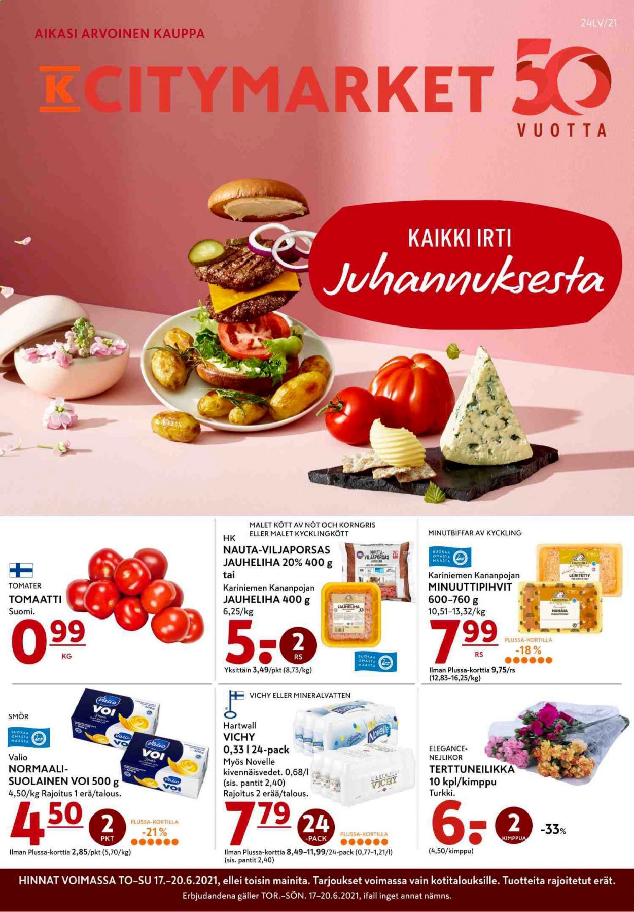 K-citymarket tarjoukset - 17.06.2021 - 20.06.2021. Sivu 1
