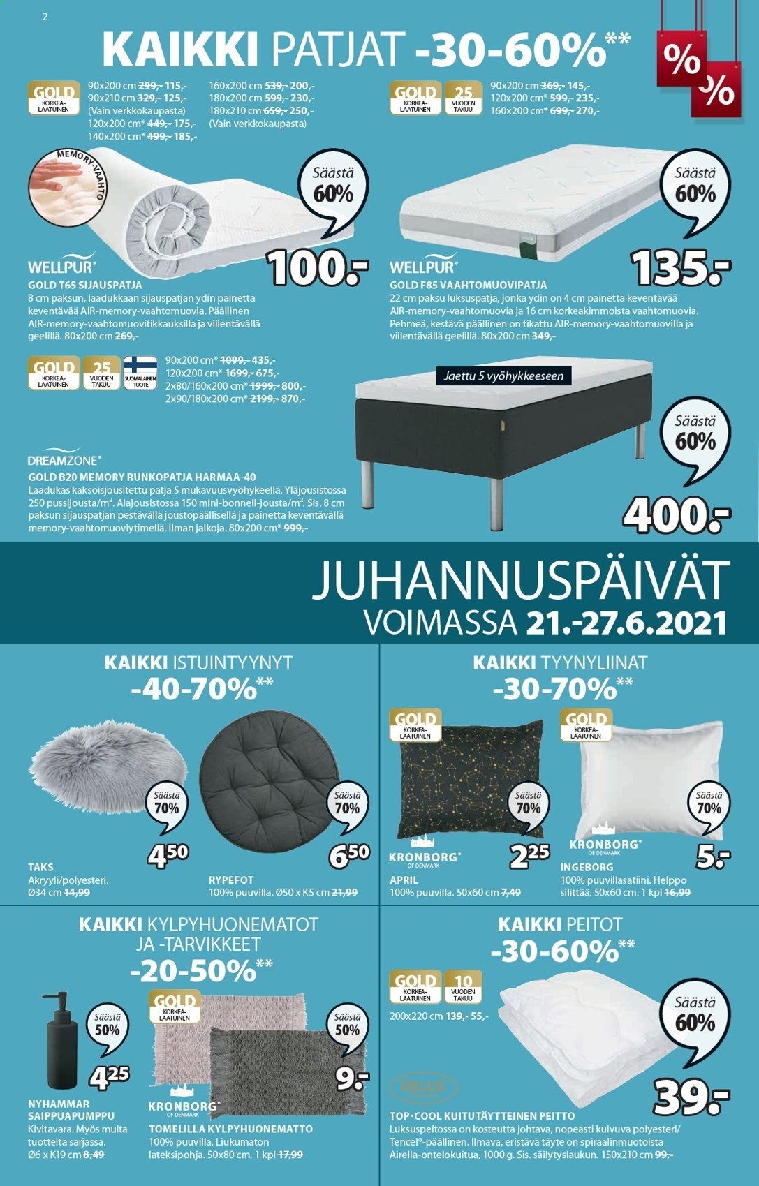 JYSK tarjoukset - 21.06.2021 - 27.06.2021. Sivu 2