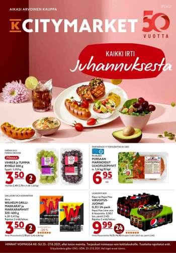 K-citymarket tarjoukset  - 23.06.2021 - 27.06.2021.