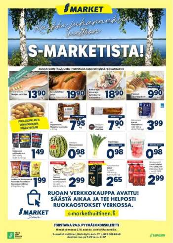 S-market tarjoukset  - 24.06.2021 - 27.06.2021.