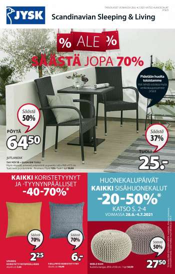 JYSK tarjoukset  - 28.06.2021 - 04.07.2021.