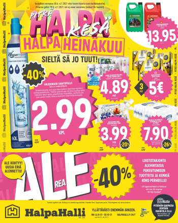 HalpaHalli tarjoukset  - 30.06.2021 - 06.07.2021.
