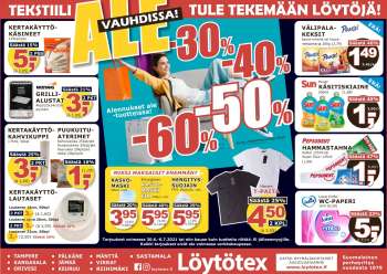 Löytötex tarjoukset  - 30.06.2021 - 06.07.2021.