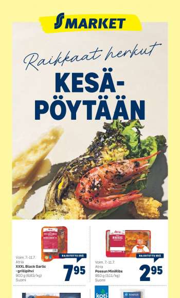 S-market tarjoukset  - 07.07.2021 - 11.07.2021.