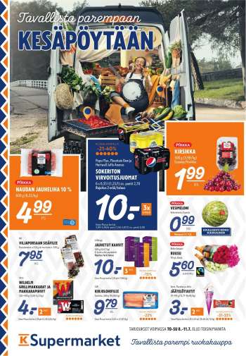 K-Supermarket tarjoukset  - 08.07.2021 - 11.07.2021.