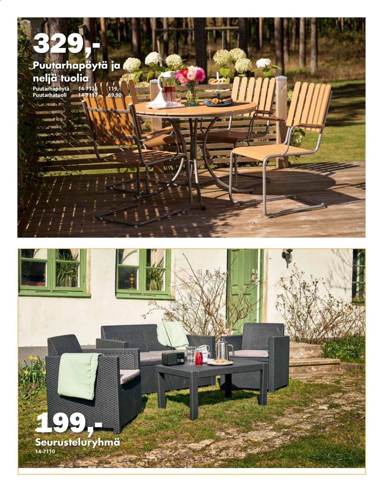 thumbnail - Biltema tarjoukset  - 08.07.2021 - 11.07.2021 - Tarjoustuotteet - puutarhapöytä, tuoli. Sivu 5.