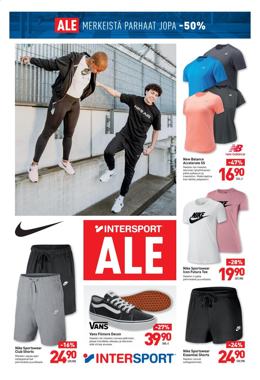 thumbnail - Intersport tarjoukset  - 12.07.2021 - 18.07.2021 - Tarjoustuotteet - Vans, New Balance, Nike, t-paita. Sivu 2.