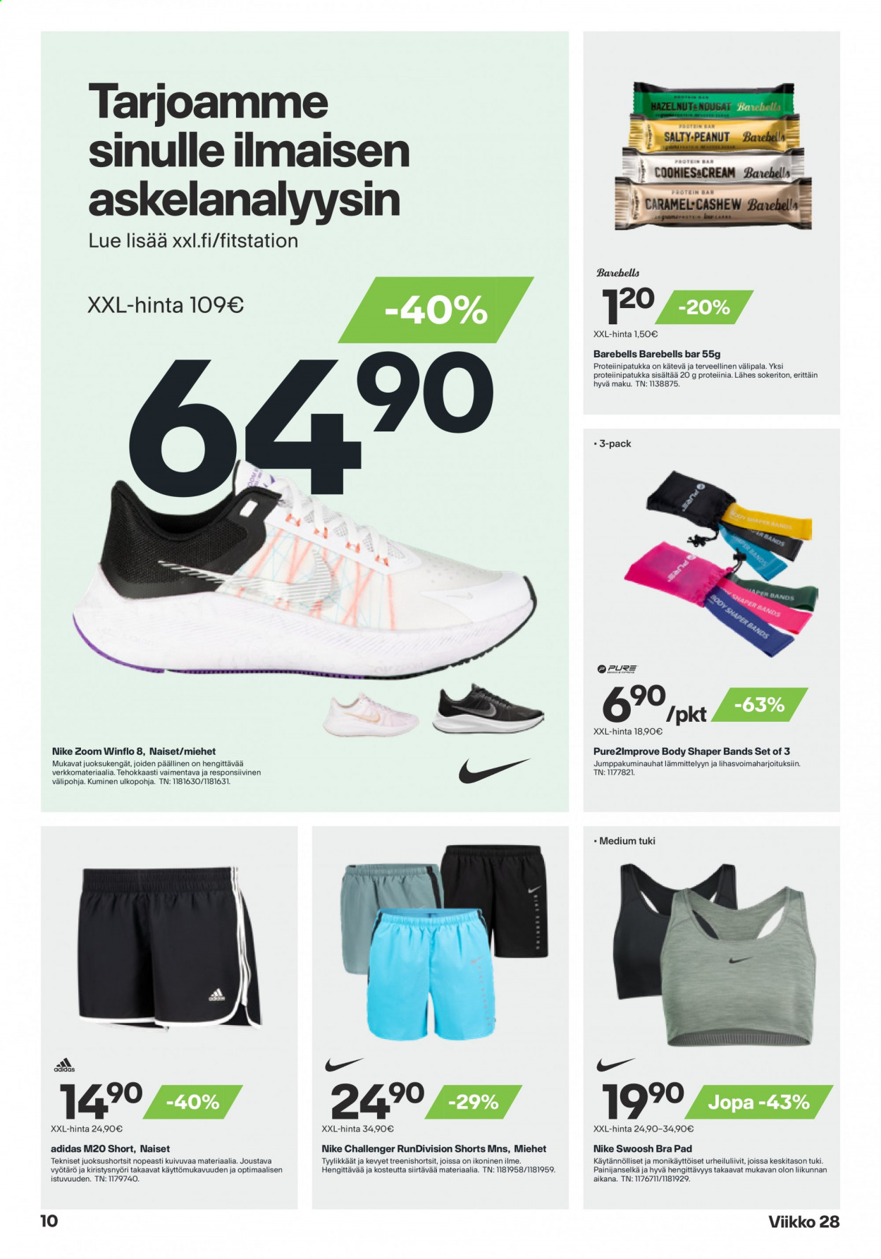 thumbnail - XXL tarjoukset  - 12.07.2021 - 18.07.2021 - Tarjoustuotteet - Nike, juoksukengät, Adidas, pure. Sivu 10.