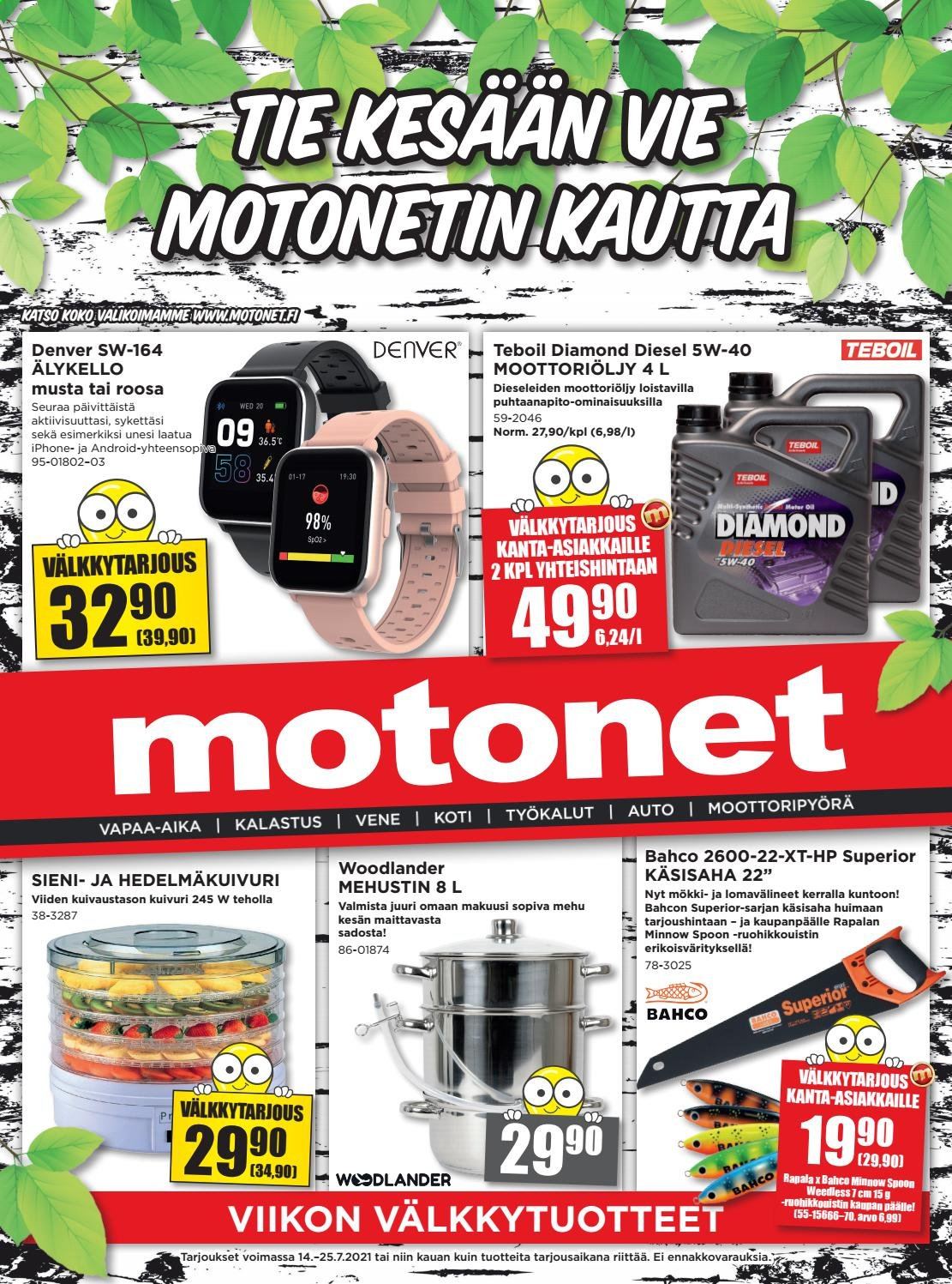 thumbnail - Motonet tarjoukset  - 14.07.2021 - 25.07.2021 - Tarjoustuotteet - käsisaha. Sivu 1.