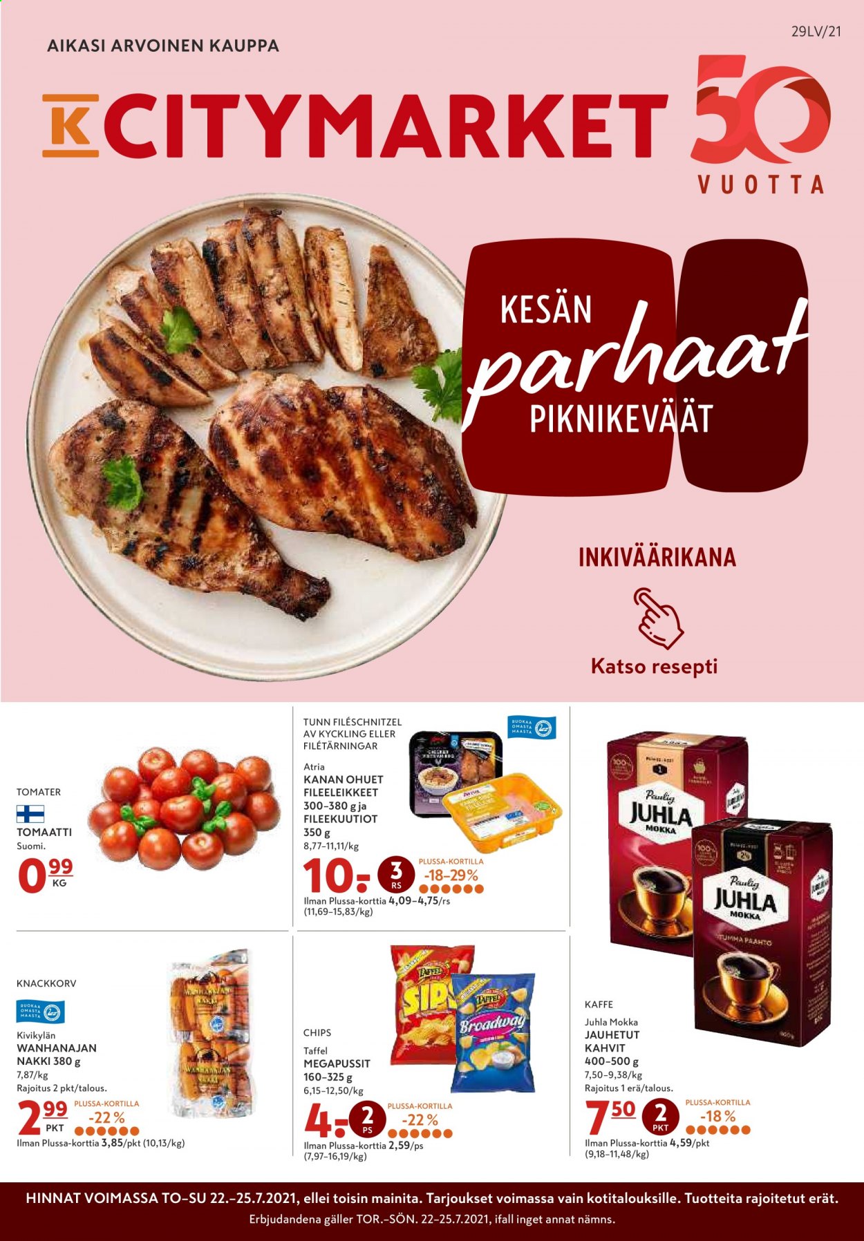K-citymarket tarjoukset - 22.07.2021 - 25.07.2021. Sivu 1