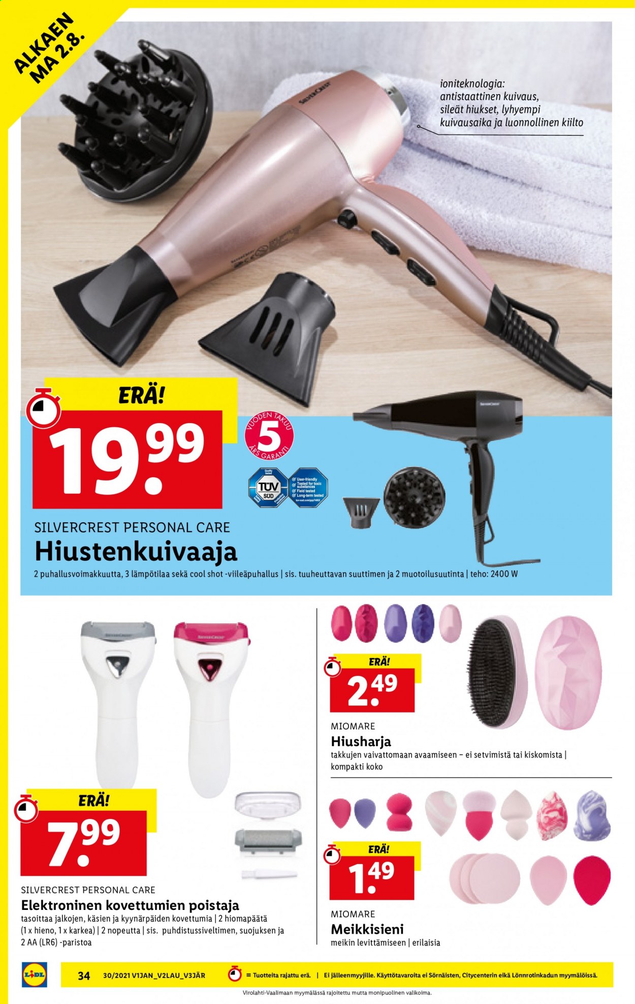 Lidl tarjoukset - 29.07.2021 - 04.08.2021. Sivu 34