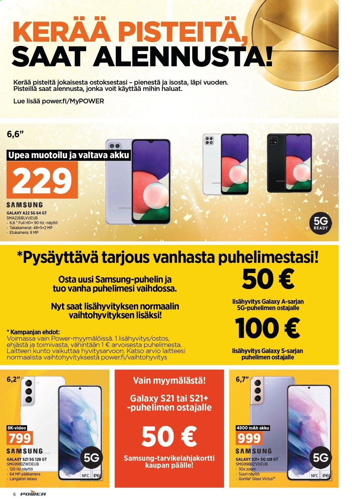 thumbnail - Power tarjoukset  - 26.07.2021 - 01.08.2021 - Tarjoustuotteet - Samsung, Samsung Galaxy. Sivu 10.