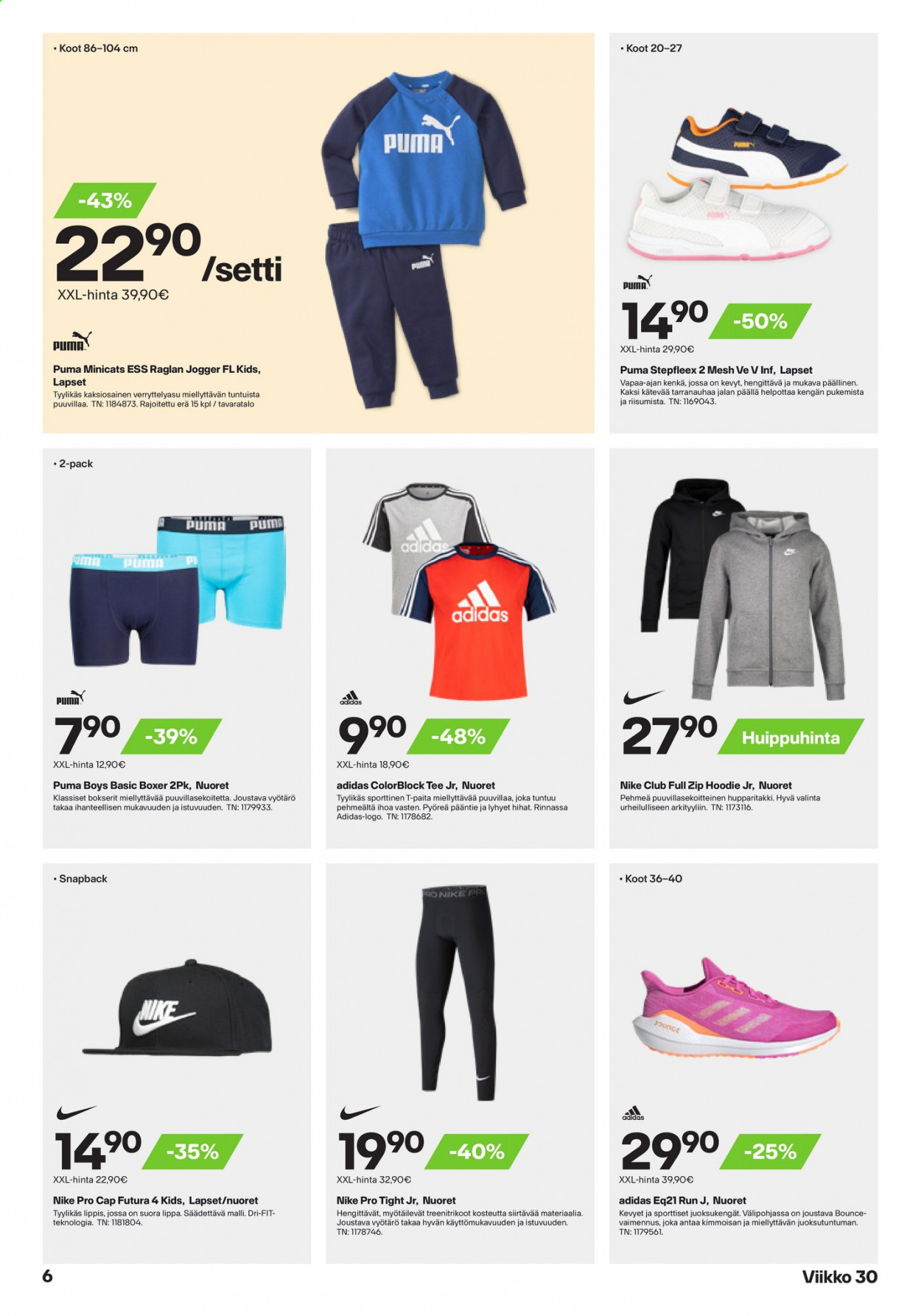 thumbnail - XXL tarjoukset  - 26.07.2021 - 08.08.2021 - Tarjoustuotteet - Nike, Puma, juoksukengät, Adidas. Sivu 6.