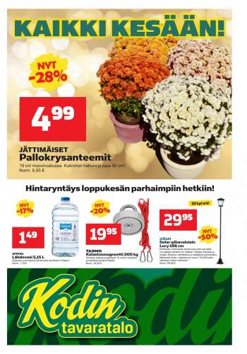 Kodintavaratalo tarjoukset  - 26.07.2021 - 04.08.2021.