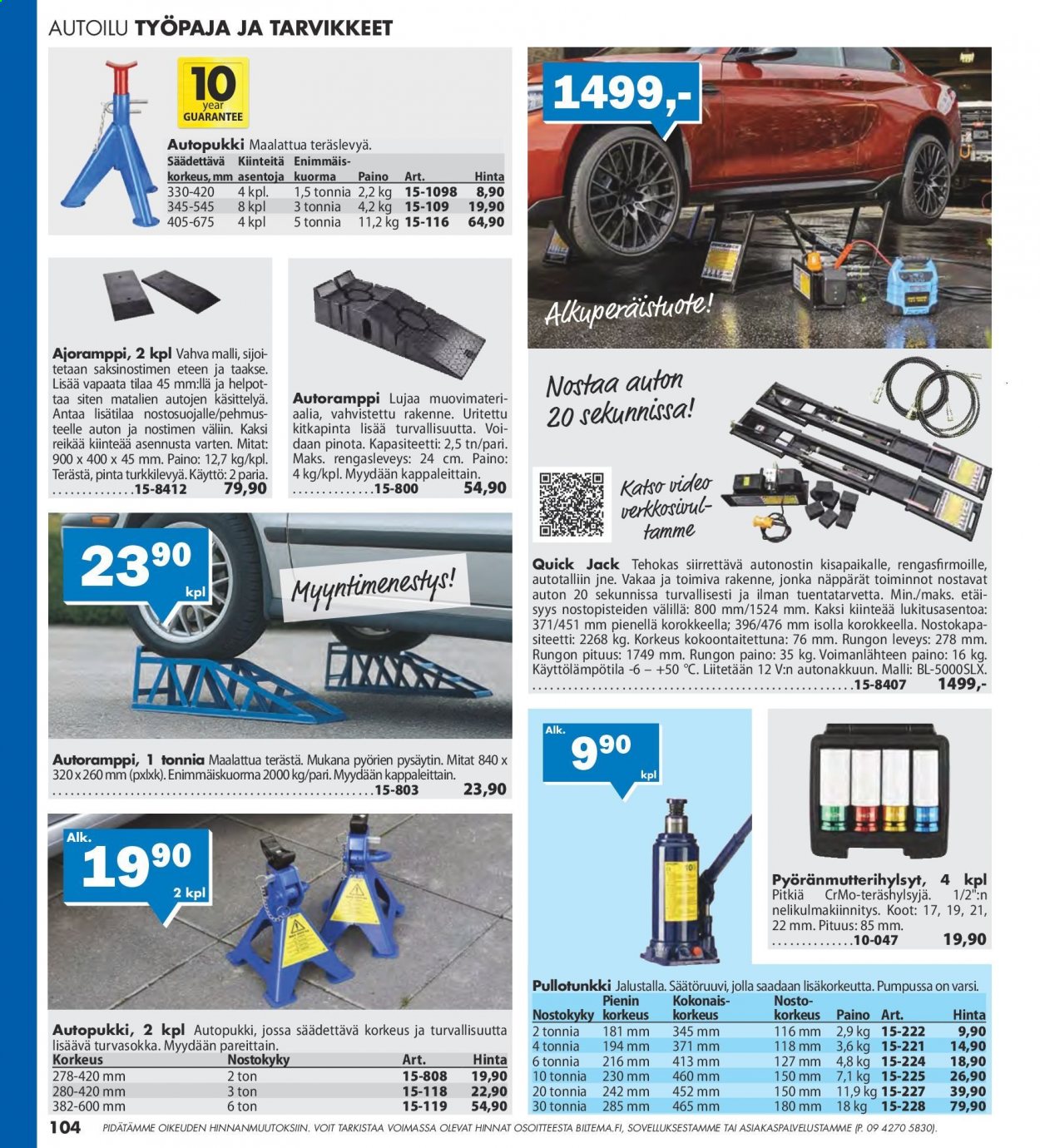 Biltema tarjoukset - 25.07.2021 - 20.02.2022. Sivu 104