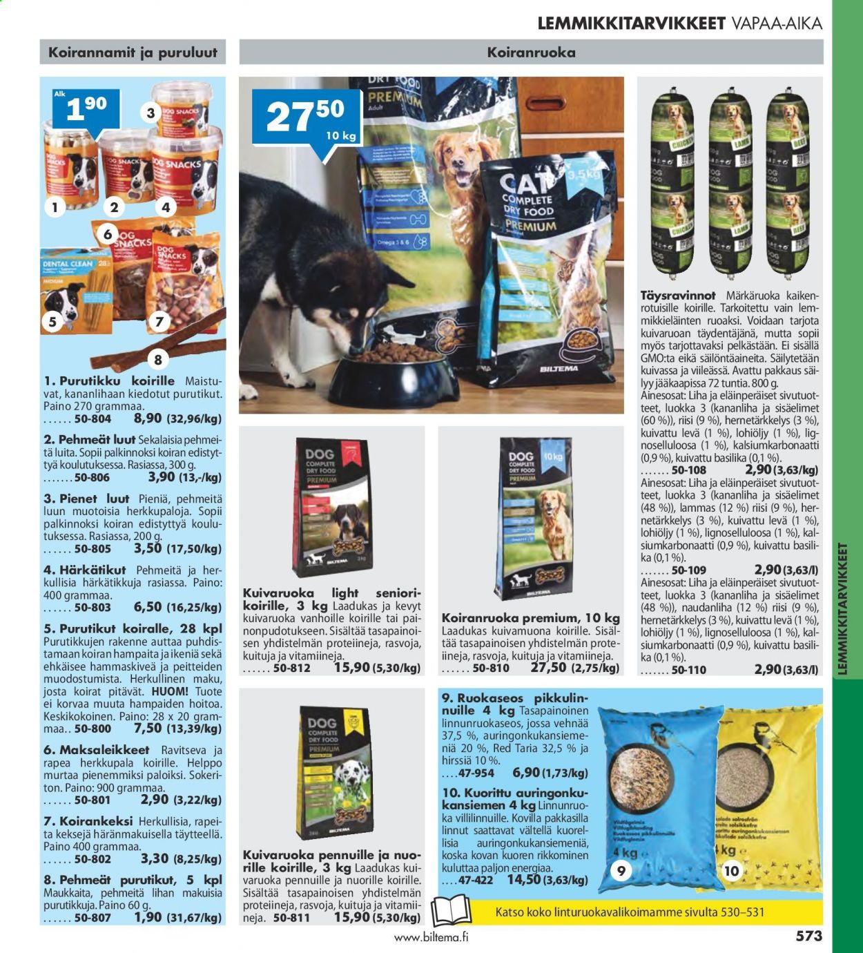 thumbnail - Biltema tarjoukset  - 25.07.2021 - 20.02.2022 - Tarjoustuotteet - koiranruoka. Sivu 573.