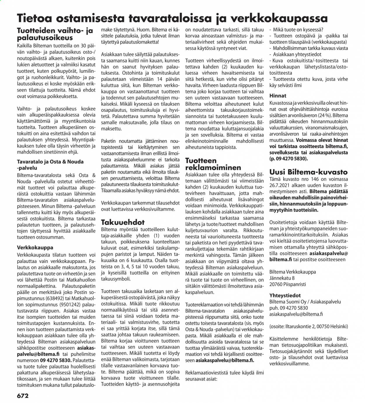 Biltema tarjoukset - 25.07.2021 - 20.02.2022. Sivu 672