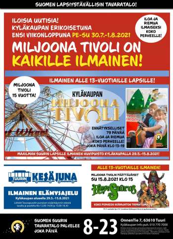 Tuuri tarjoukset  - 29.07.2021 - 04.08.2021.