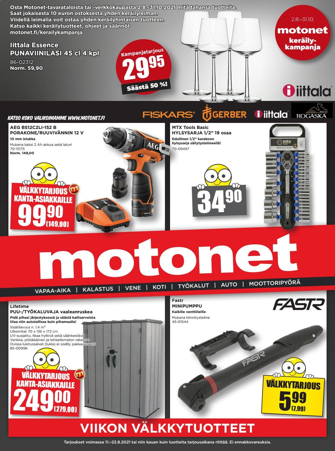 Motonet tarjoukset - 11.08.2021 - 22.08.2021. Sivu 1