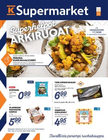 K-Supermarket tarjoukset  - 12.08.2021 - 15.08.2021.