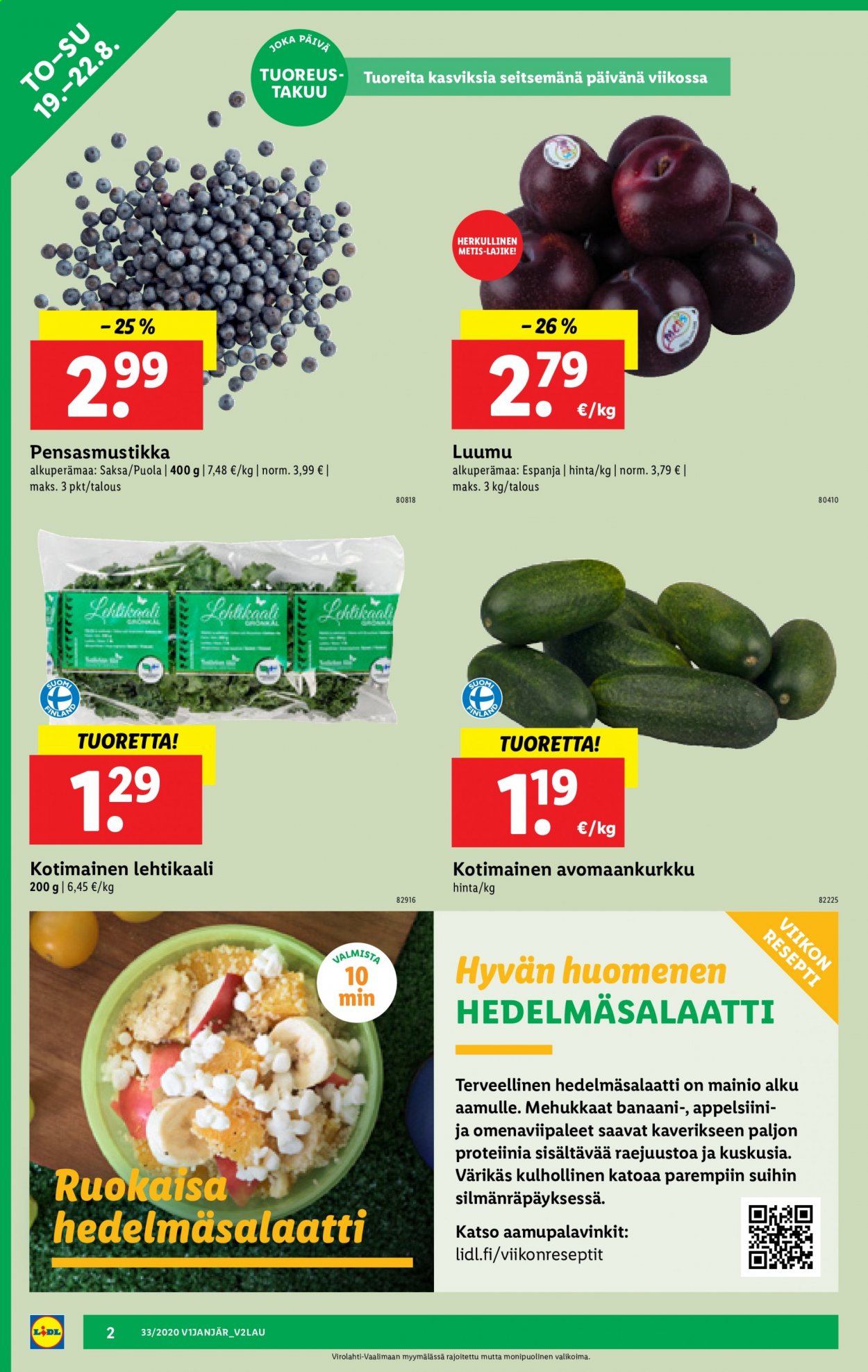Lidl tarjoukset - 19.08.2021 - 25.08.2021. Sivu 2