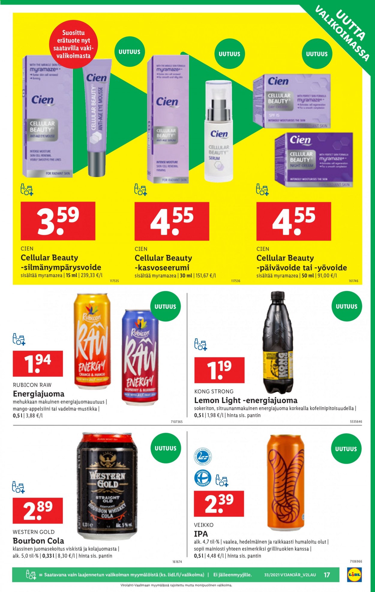 Lidl tarjoukset - 19.08.2021 - 25.08.2021. Sivu 17