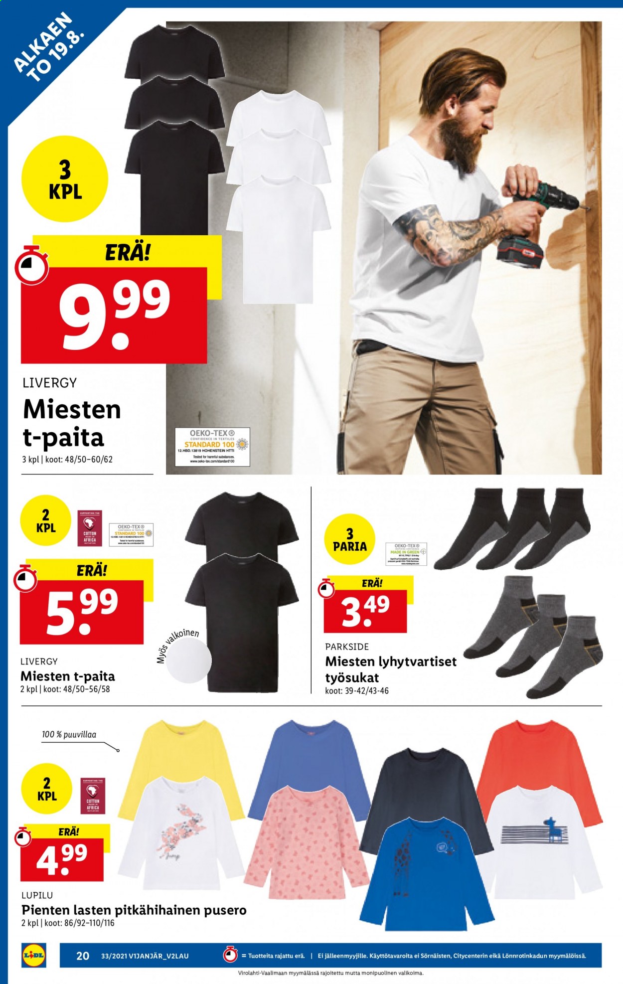 Lidl tarjoukset - 19.08.2021 - 25.08.2021. Sivu 20