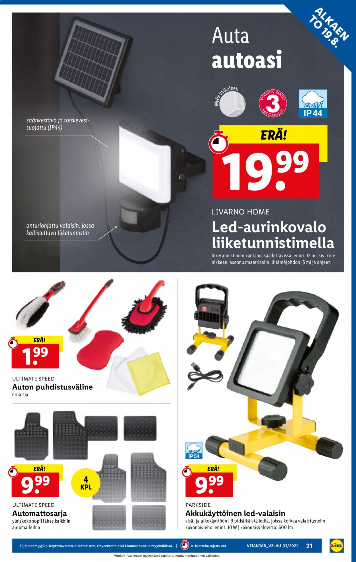 Lidl tarjoukset - 19.08.2021 - 25.08.2021. Sivu 21