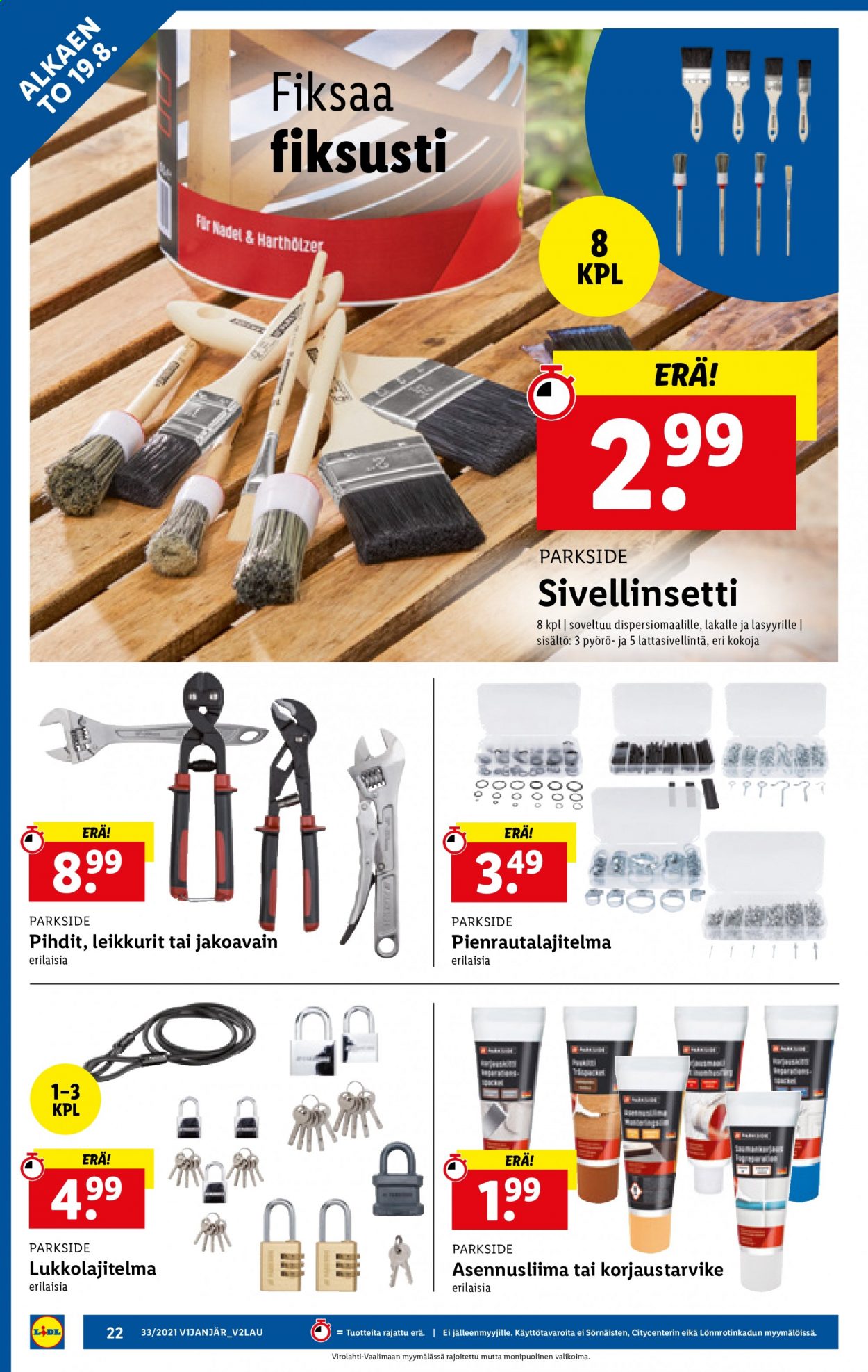 Lidl tarjoukset - 19.08.2021 - 25.08.2021. Sivu 22
