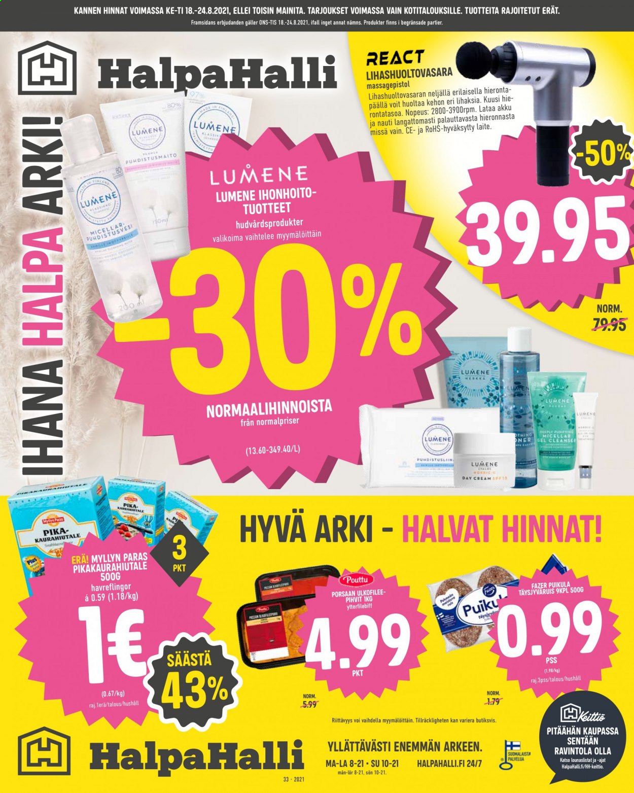 HalpaHalli tarjoukset - 18.08.2021 - 24.08.2021. Sivu 1