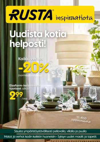 Rusta tarjoukset  - 18.08.2021 - 31.08.2021.