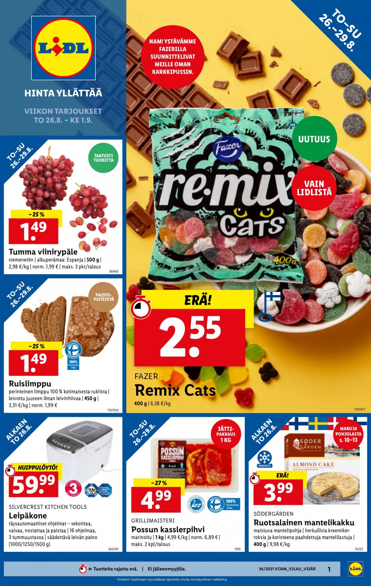 Lidl tarjoukset - 26.08.2021 - 01.09.2021. Sivu 1